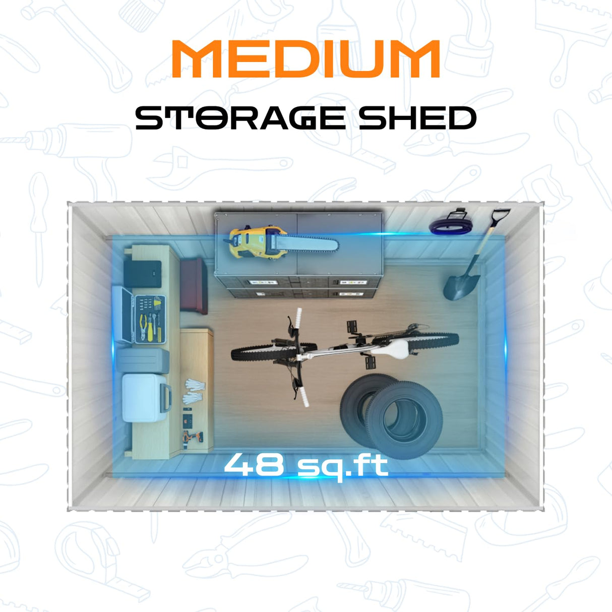 8 x 6 FT Outdoor Storage Shed, Metal Garden Tool Shed with Slooping Roof, Lockable Doors and Aluminum Frames, Easy to Assemble for Garden, Patio, Lawn, Black LINKHOO