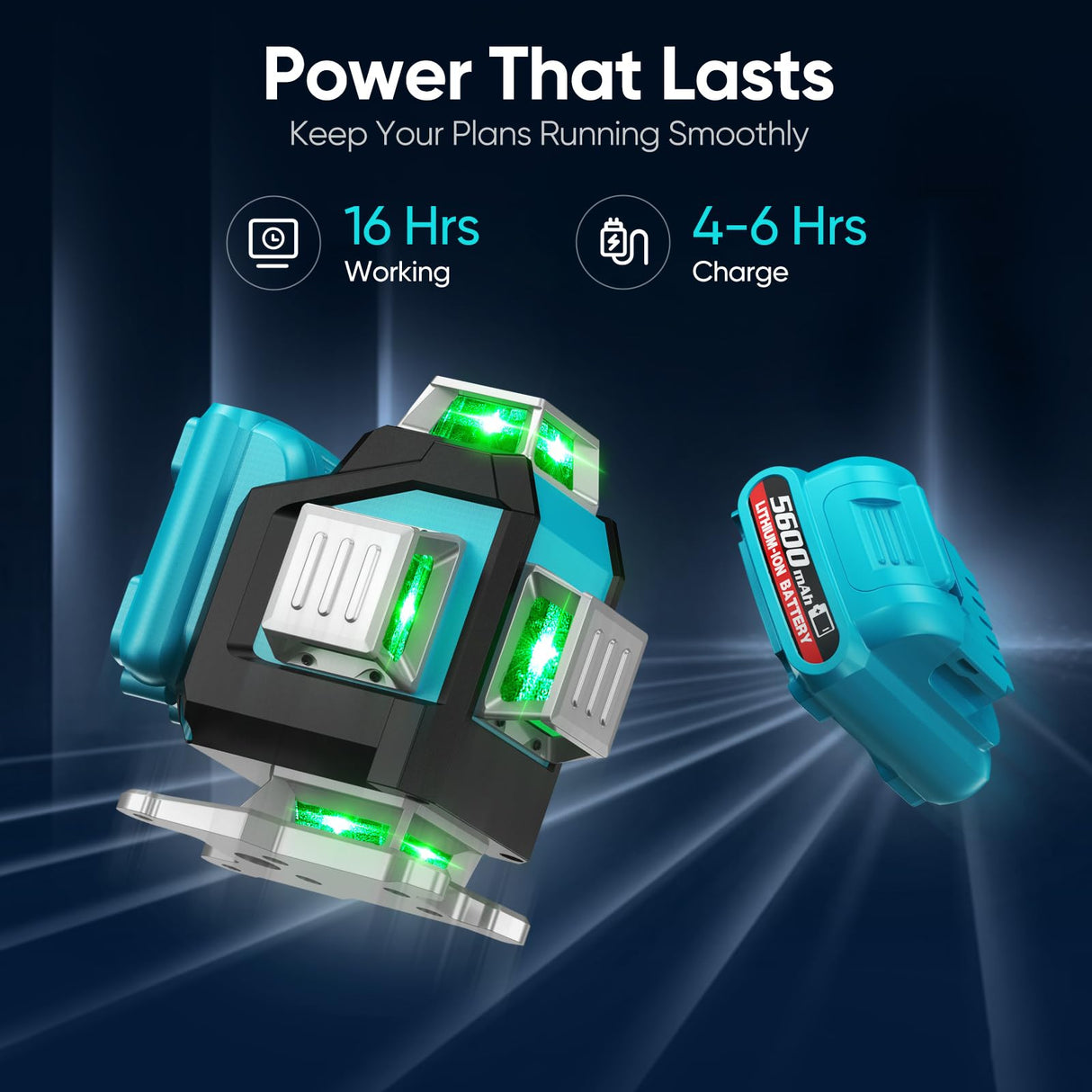 Laser Level, Elikliv Laser Level 360 Self Leveling, 200Ft Green Laser Level Lines Tool, 4x360° Cross Line Laser, Self Leveling Laser Level for Construction&Picture Hanging,Rechargeable Batterie(16Hrs) Elikliv