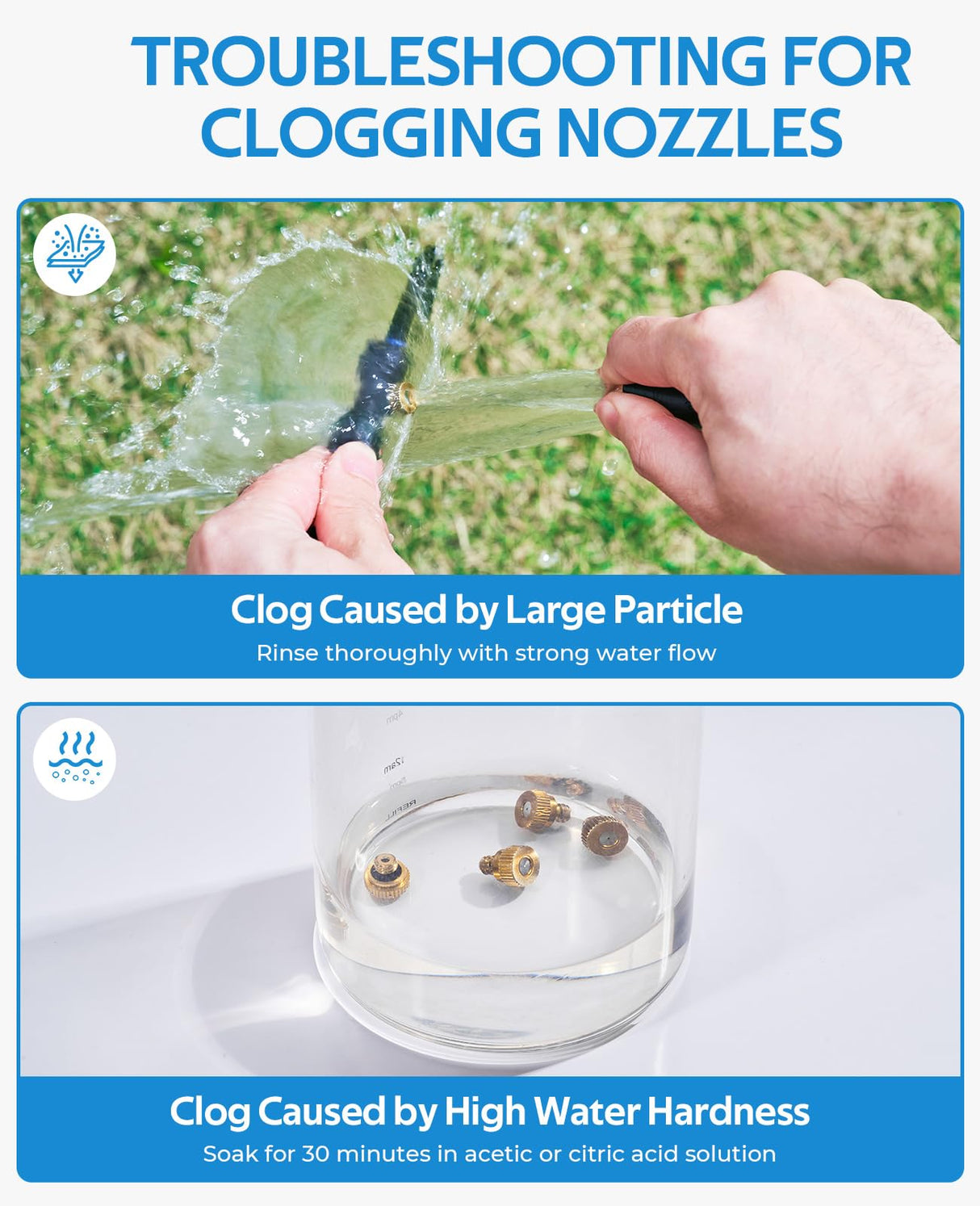 HOMENOTE Misting Cooling System, 26.3FT (8M) Misting Line + 7 Brass Mist Nozzles + Brass Adapter(3/4") Misters for Outside Patio Cooling Garden Greenhouse Watering homenote