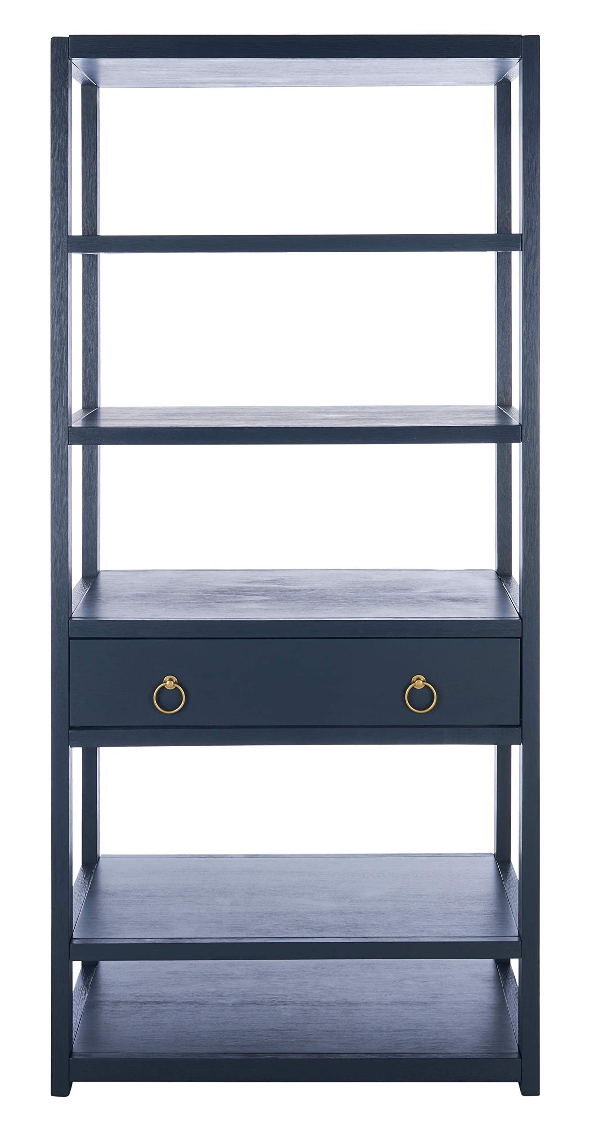Safavieh Home Collection Johni Navy and Gold 5-Shelf Storage Etagere SAFAVIEH