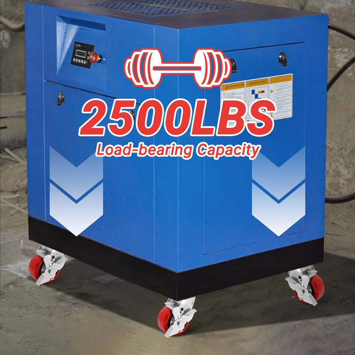 Nefish 4 Inch Heavy Duty Casters Wheels, Industrial Grade Polyurethane Casters Set of 4 with Dual Ball Bearing, Solid Polyurethane Wheel 2500 Lb, Plate Swivel Casters for Cart, Industrial, Machine Nefish