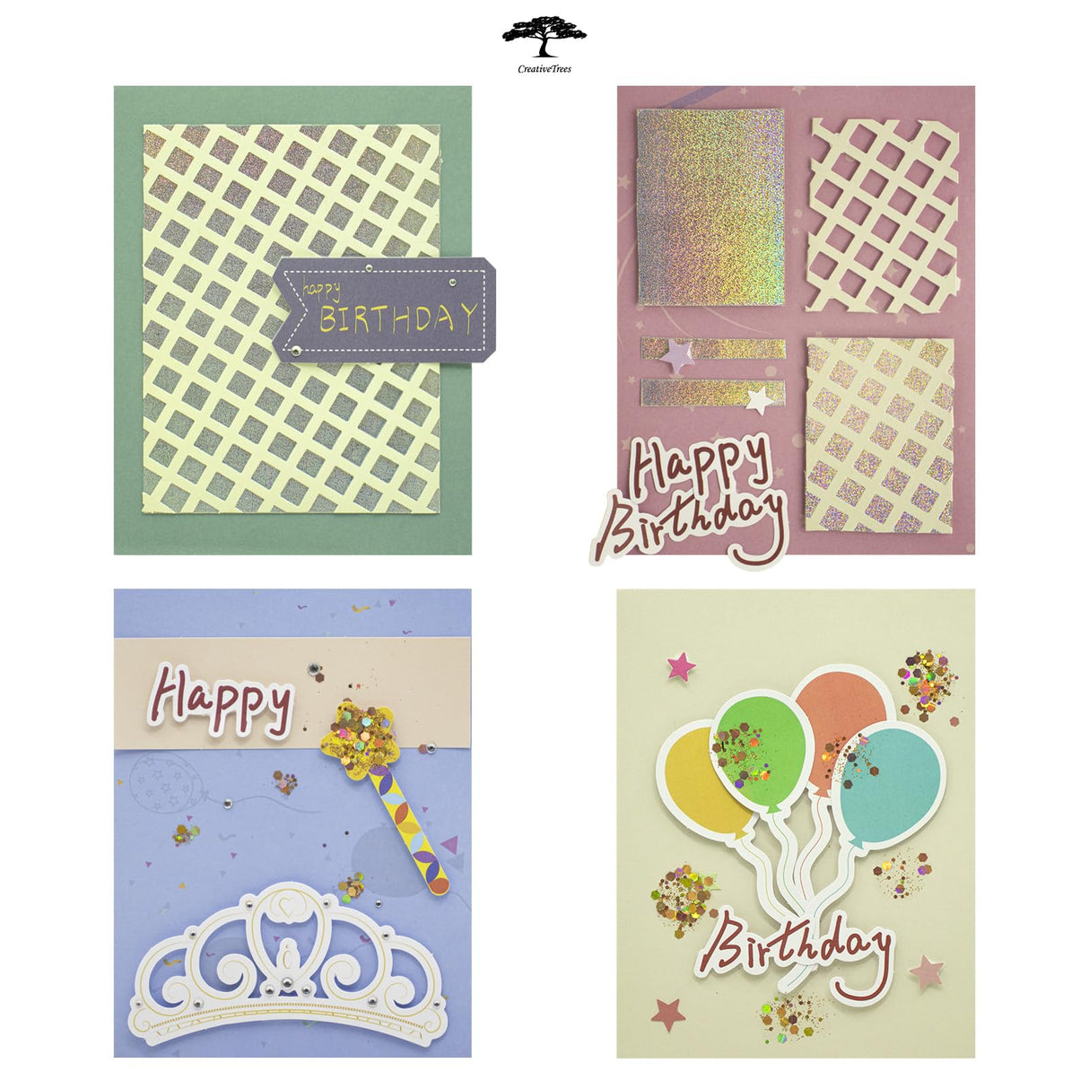 CREATIVETREES Greeting Card Making Kits DIY Blank Cards for Birthdays, 9 Envelopes, Balloon Thank You Cards, Colourful Balloon Thank You Cards with Envelopes CREATIVETREES