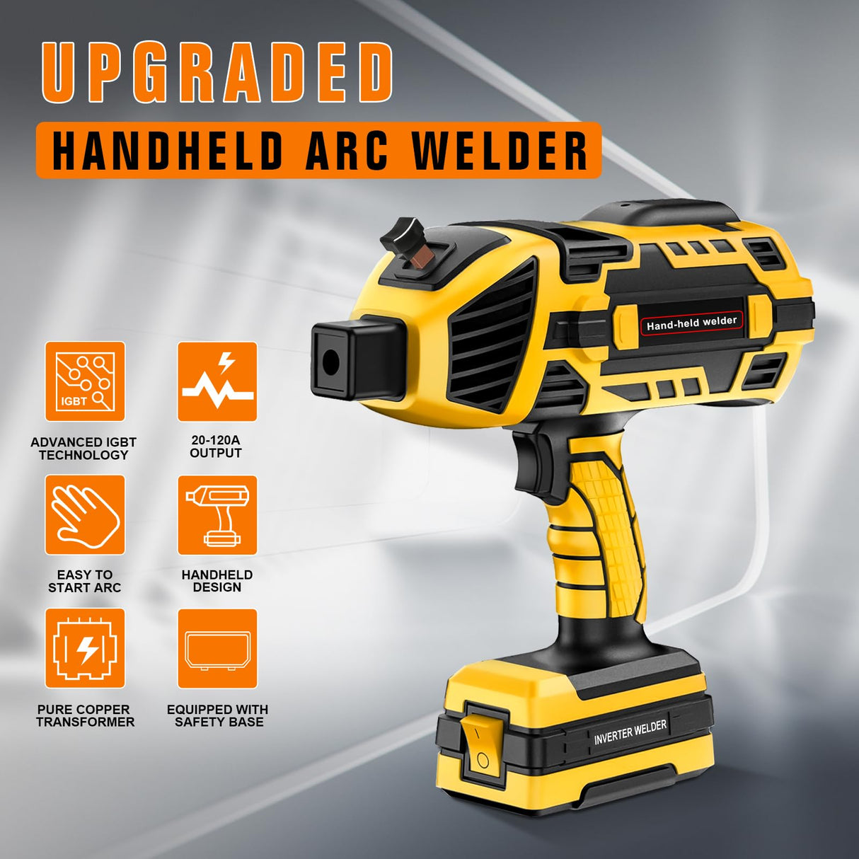 YesRight Handheld Welding Machine 110V 120A Portable Electric Welding Machine, IGBT Inverter Stick Welder with 6 Variable Current Adjustment for 3/32"-1/8" Welding Rod Tool YesRight