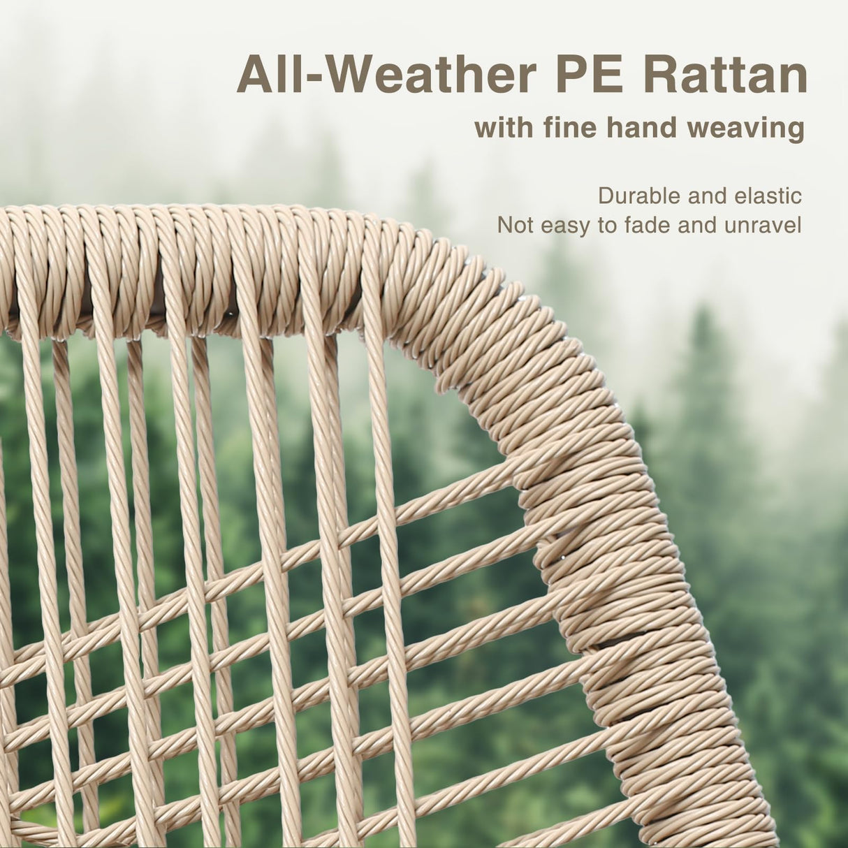 Halitaa Bar Stools Set of 2, Counter Height Barstools with Backrest and Cushion, Modern Rattan Wicker Patio Stools for Kitchen Patio Balcony Pool Outdoor Accent Counter Chairs, White Halitaa