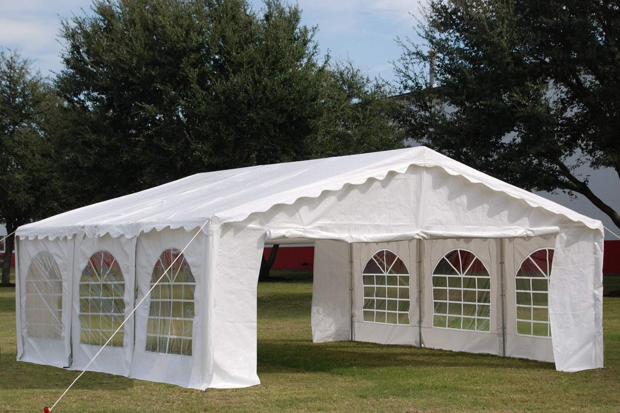 DELTA 20'x20' Budget PE Party Tent Heavy Duty Upgraded Galvanized Wedding Tent Canopy Big Tents Carport Outdoor Event DELTA