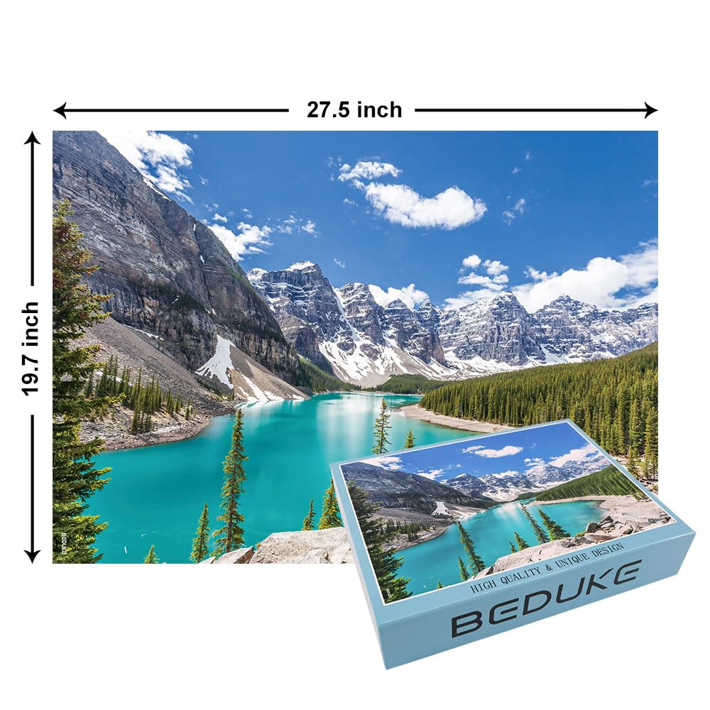 BEDUKE Jigsaw Puzzles for Adults 1000 Pieces Banff National Park Canada Rocky Mountain 1000 Piece Puzzle Thick Sturdy Cardboard Precise Interlocking Age 14+ Family Game BEDUKE