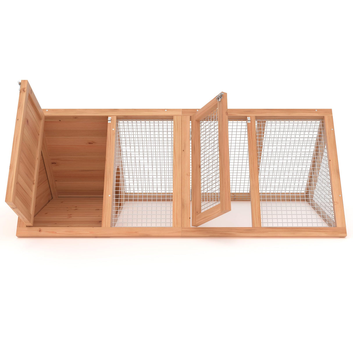 GOJOOASIS Chicken Coop for 2 Chickens Small Rabbit Hutch Quail Coop Wooden Bunny Cages Outdoor Chicken House w/Ventilating Wire (Wood) GOJOOASIS