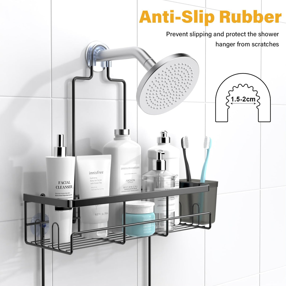 AKTECKE Shower Caddy Hanging Bathroom Organizer: Rustproof Shelf for Inside Shower - No Drilling Racks Over Showerhead - Bath Shelves for Shampoo Soap AKTECKE