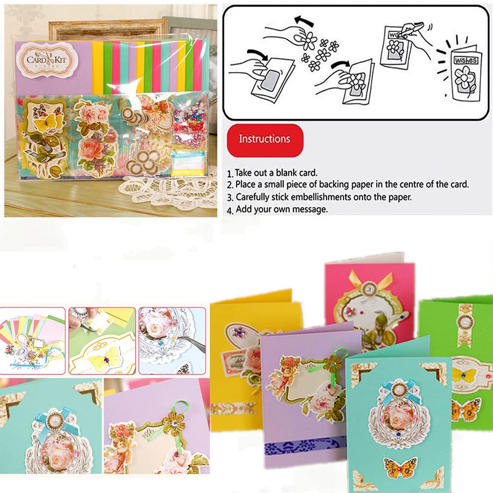 Gigicloud Paper Card Making Kits, Handmade Greeting Card Kits DIY Card Making Material Set Colorful Card Making Set for Birthday, Thanksgiving, Christmas, Baby Shower, 15 Cards + 15 Envelope Gigicloud