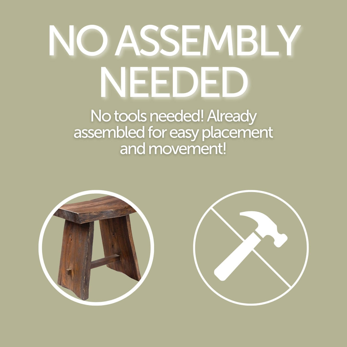 NORDIC STYLE TEAK Shower and Bath Stool, Teak Wood Shower Bench, Indoor and Outdoor Use 17.7" (Rustic Finish w/Curved Seat) NORDIC STYLE TEAK