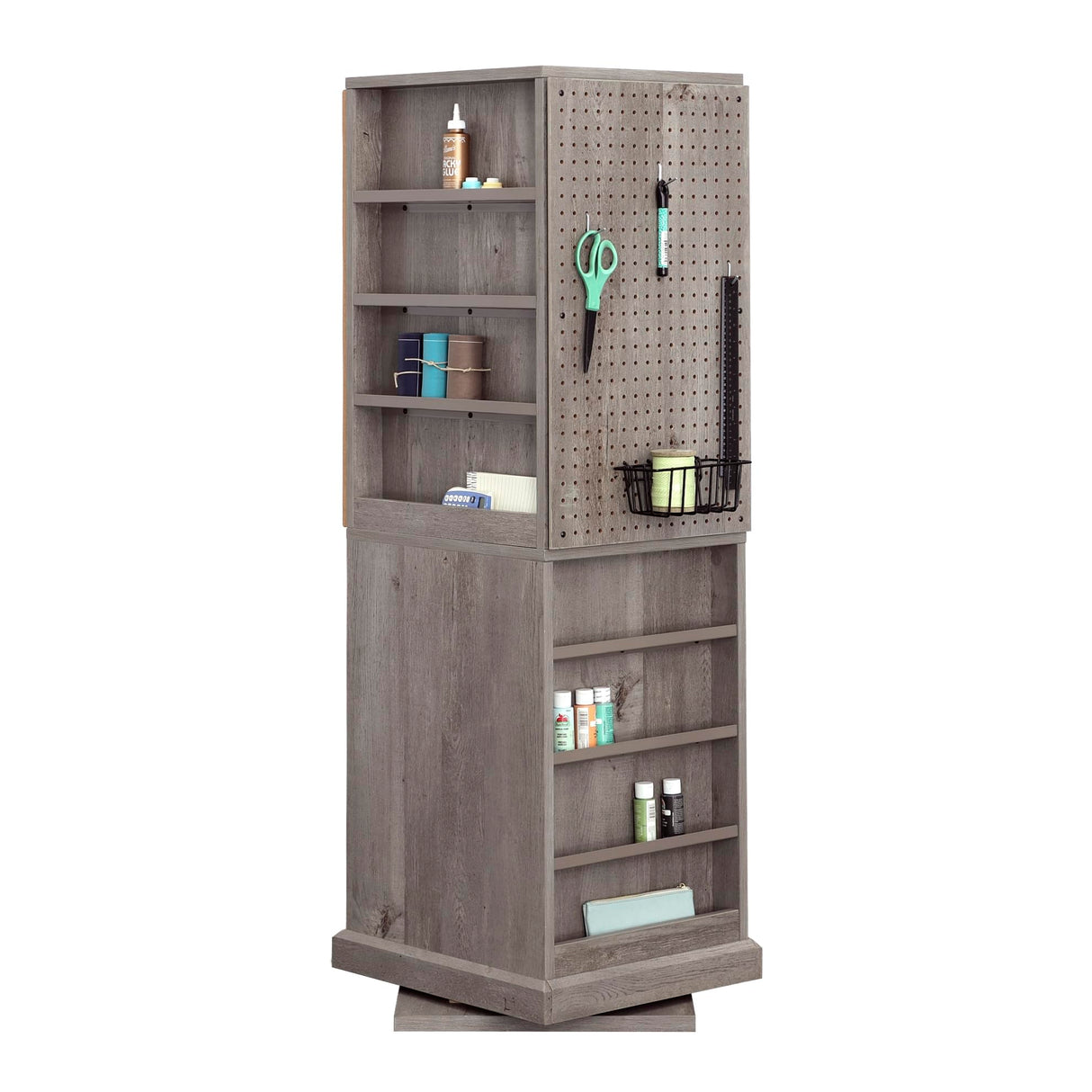 Sauder Pro Series Craft Tower, L: 17.91" x W: 20.08" x H: 57.8", Mystic Oak Sauder