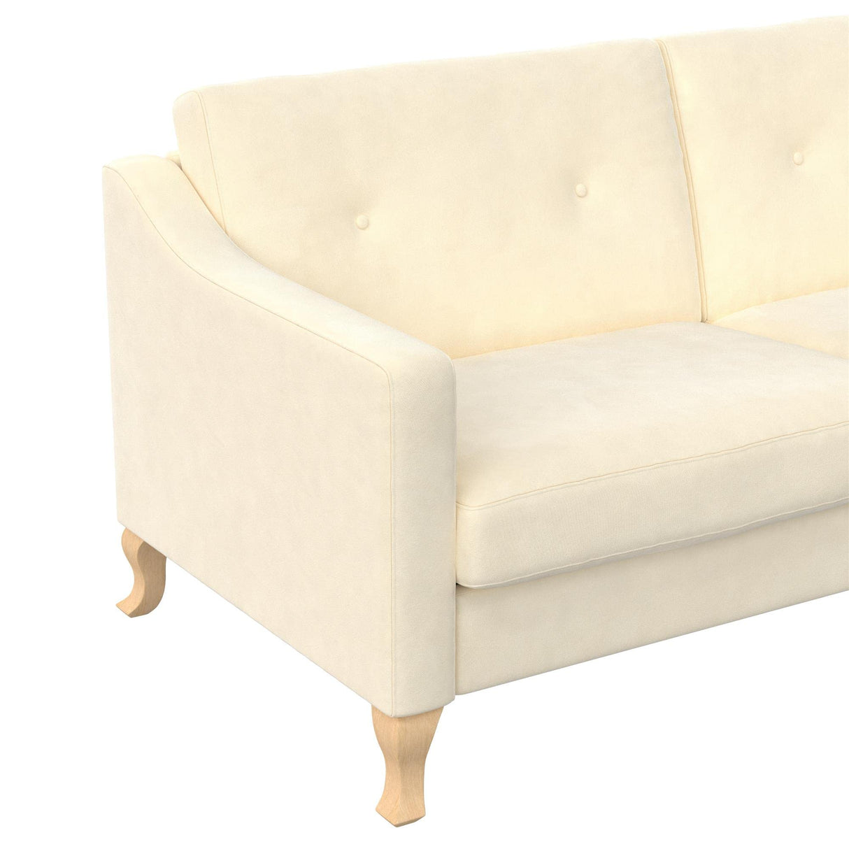 Mr. Kate Tess Sofa with Soft Pocket Coil Cushions, Small Space Living Room Furniture, White Linen Mr. Kate