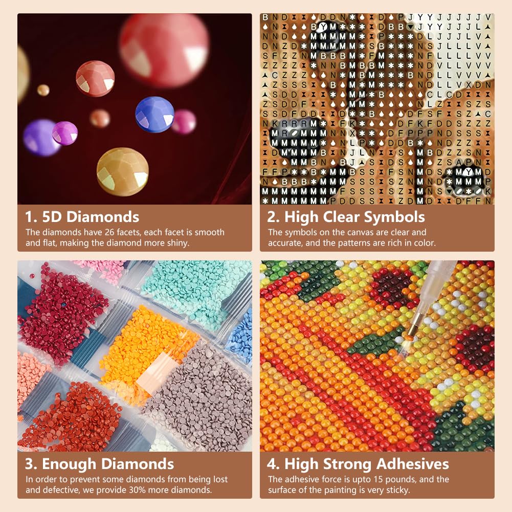 SJUTOUCI Dachshund Diamond Painting Kits for Adults, Dog Diamond Art Kits for Beginners, 5D DIY Diamond Dot Art, Full Drill Gem Craft for Home Decor 12x12 inch SJUTOUCI