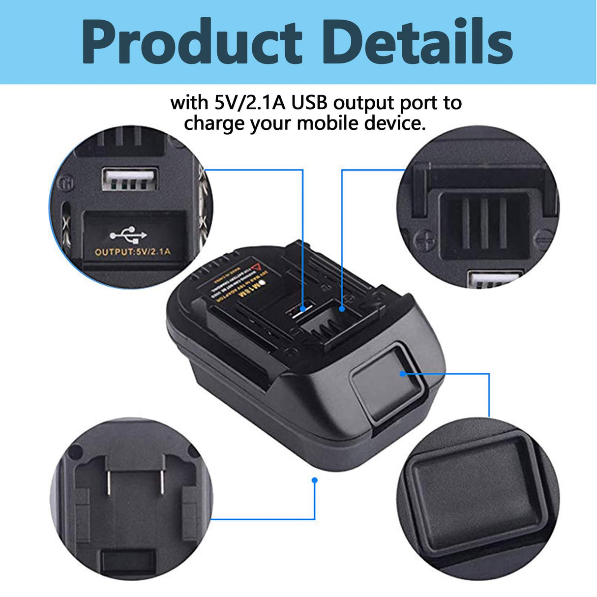 DM18M Battery Adapter Compatible for Dewalt 18v-20v Lithium Batteries & for Milwaukee 18v M18 Lithium Batteries, Work Compatible with Makita 18v Cordless Power Tools Echoyee