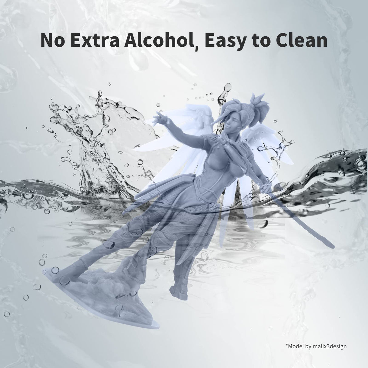 ANYCUBIC Water Washable Resin, 3D Printer Resin with Low Viscosity and Fast Printing, 405nm High Precision UV-Curing 3D Resin, Photopolymer Resin for 8K Capable LCD DLP 3D Printing (Grey, 1kg) ANYCUBIC