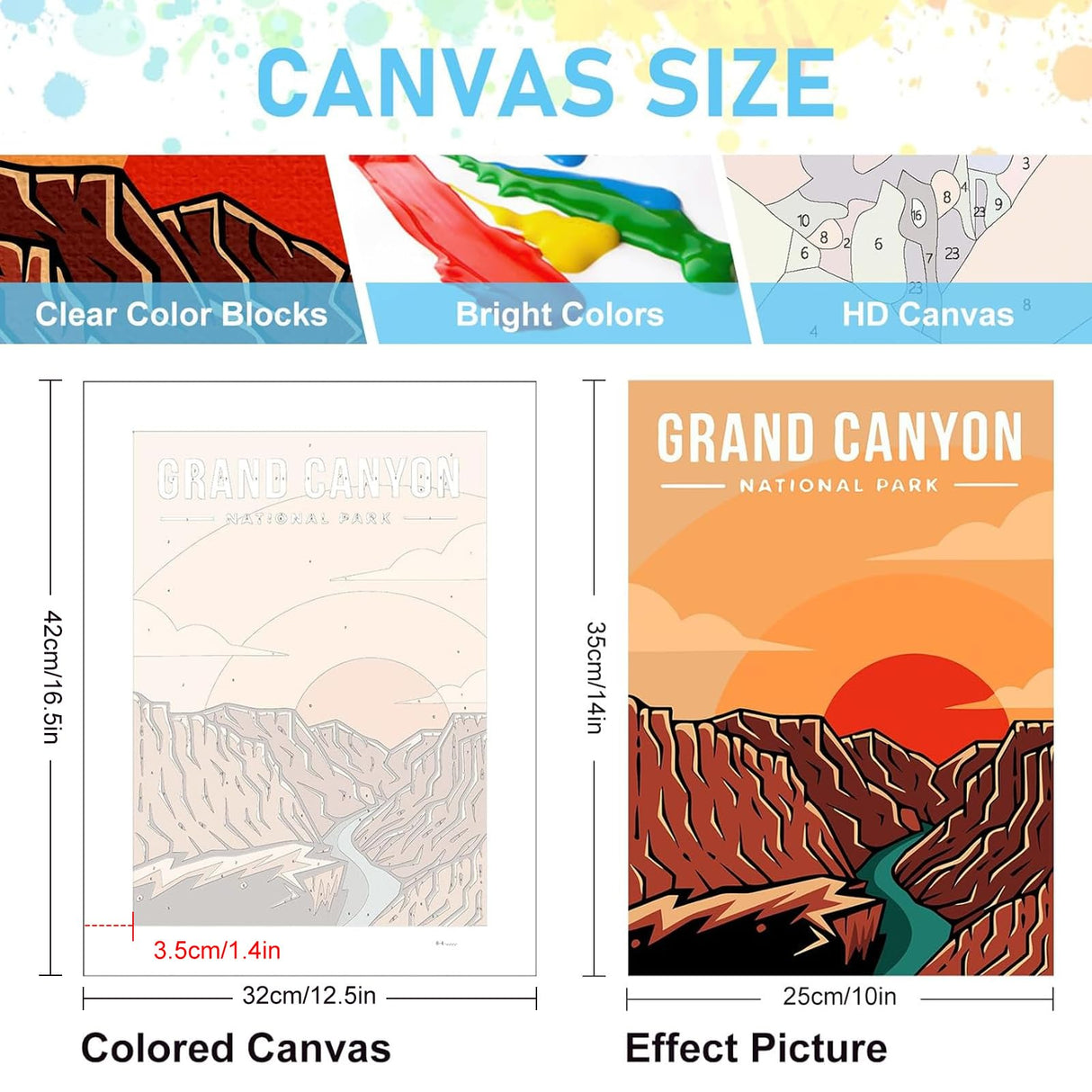 6 Pack Paint by Numbers Kit for Adults Beginners - 10x14 Inch National Park Adult Paint by Number Kits on Canvas, DIY Acrylic Oil Number Painting Kits for Adults, Perfect for Gift Home Decor Offito