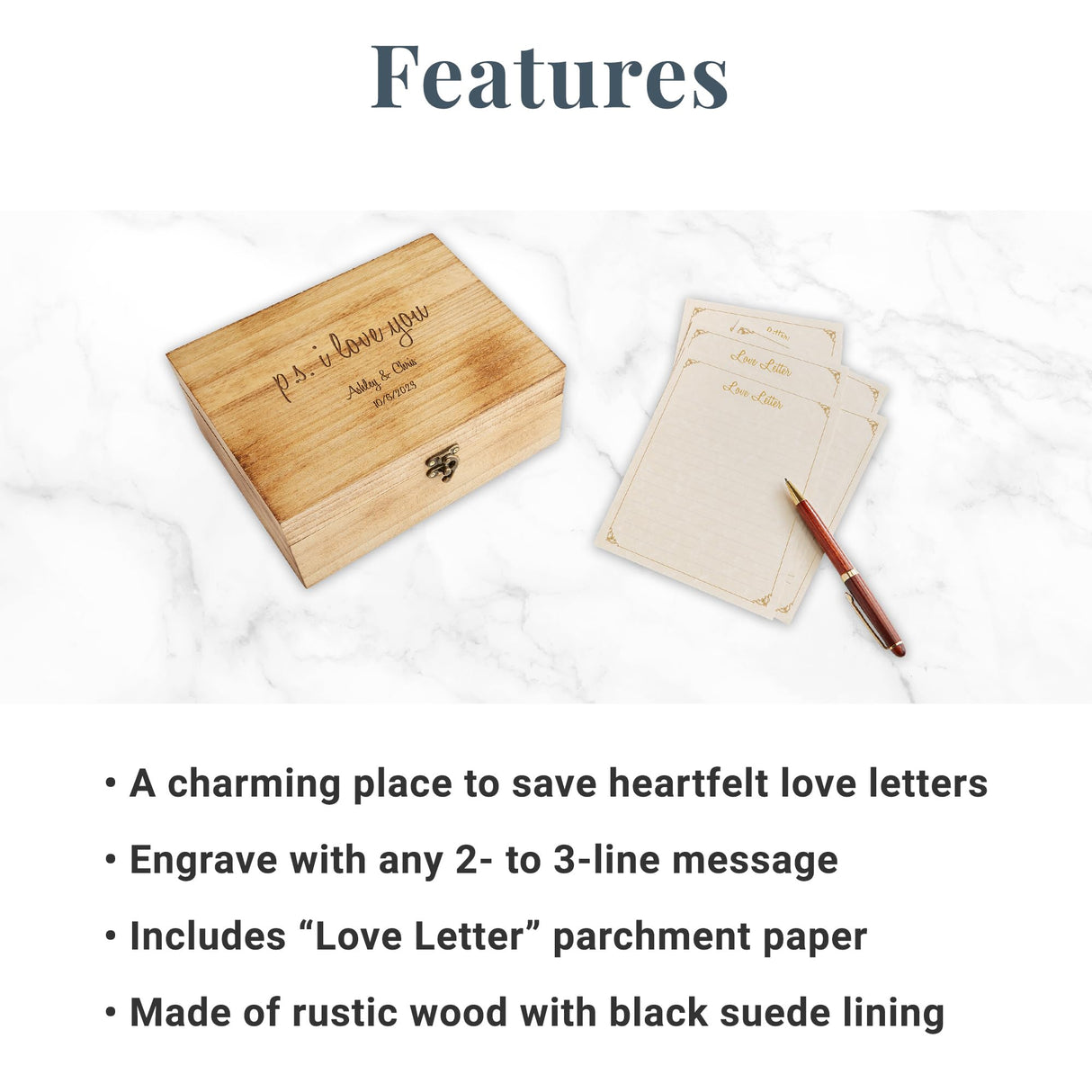 Let's Make Memories Personalized Keepsake Box – for Couples – for Weddings and Anniversaries - Love Letters Let's Make Memories