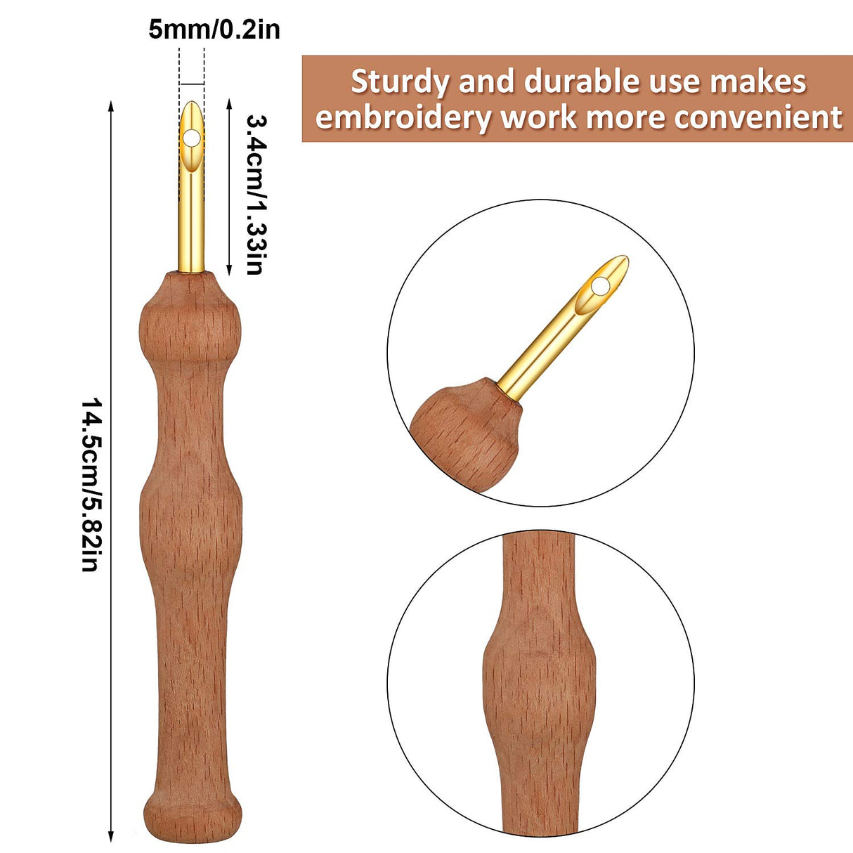 WILLBOND 17 Pcs Punch Needle Kit Adjustable Punch Needle Tool Include Wooden Handle Embroidery Pen Cloth Large Eye Sewing Needles for Beginners Adults DIY Craft Gifts(Blue, Sky Blue) WILLBOND