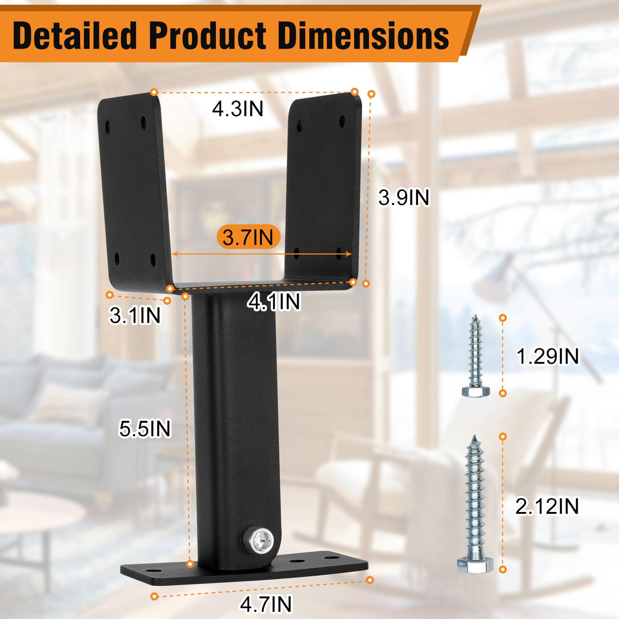 4x4 Heavy Duty Roof Riser Brackets Kit, 3PCS Roof Riser Brackets for Patio Cover, Adjustable Roof Riser Brackets, 304 Stainless Steel Patio Roof Riser, Roof Mount Pergola Brackets (Black Finish) P Polerden