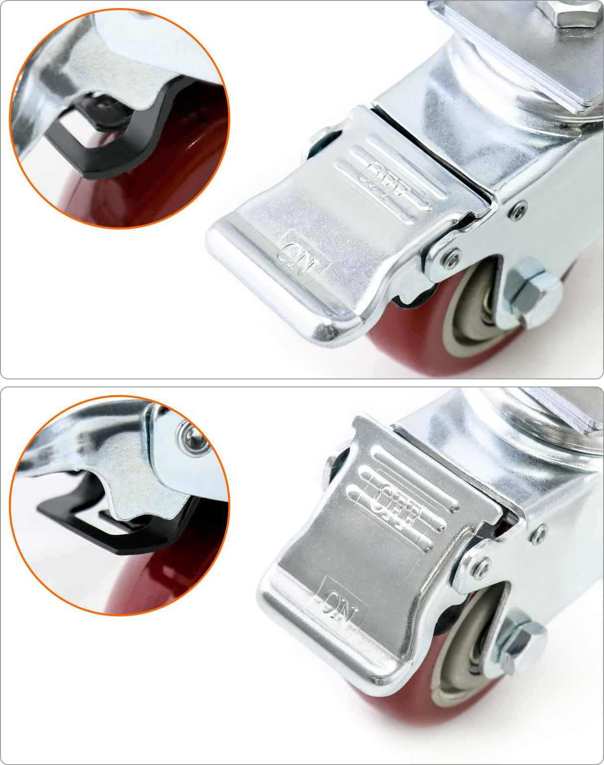 QWORK Storage Rack Caster Wheels, 8 Pack 3" Heavy Duty 500 lb. Max Total Capacity Storage Shelf Accessories, Fit for Boltless Self Locking Shelving Racks QWORK