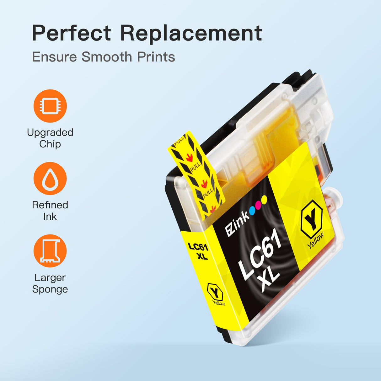 E-Z Ink Compatible Ink Cartridge Replacement for Brother LC61 LC-61 LC65 XL to use with MFC-J615W MFC-5895CW MFC-290C MFC-5490CN MFC-790CW MFC-J630W (8 Black, 4 Cyan, 4 Magenta, 4 Yellow) 20 Pack E-Z Ink