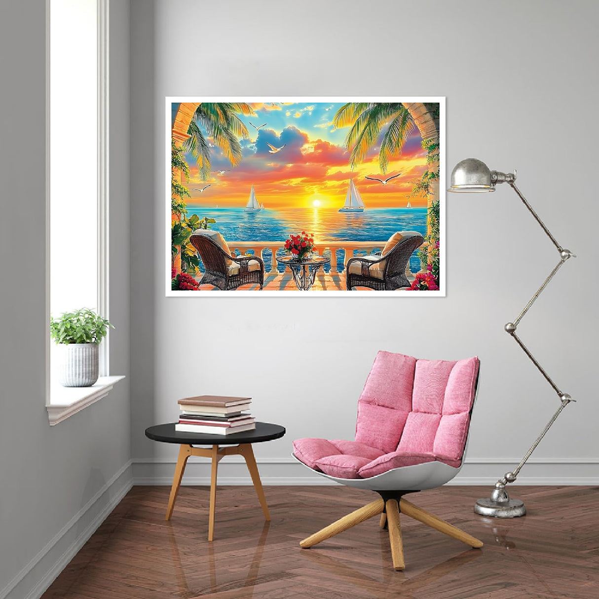 Sunset Diamond Art Kits for Adults,Beach Landscape Diamond Painting Kits for Adults,DIY Full Drill 5D Diamond Art Painting Kits Gem Art Crafts for Home Wall Decor 12x16inch Yijingtop