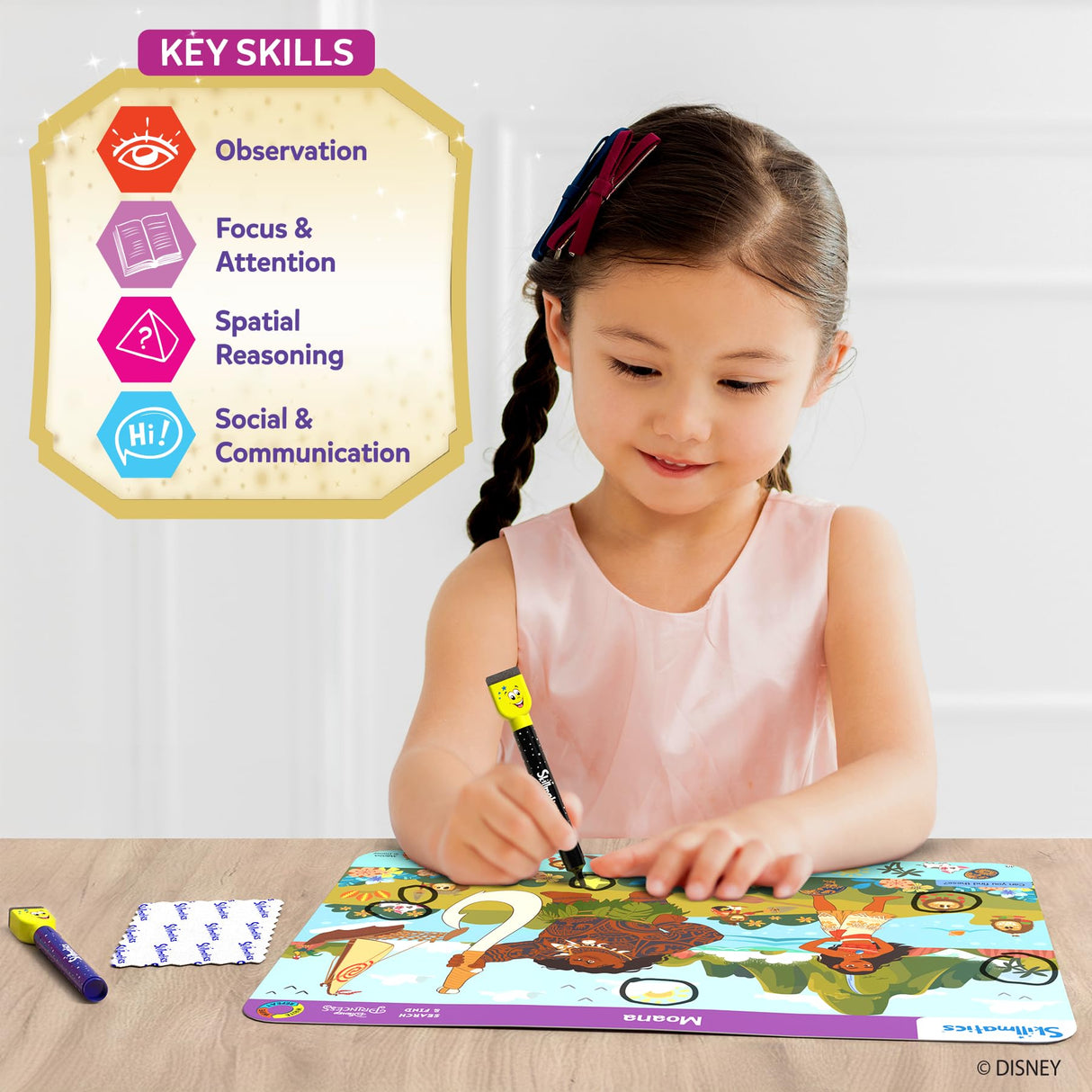 Skillmatics Search and Find Disney Princess Educational Game - Reusable Preschool Learning Activities, Perfect for Toddlers & Kids Who Love Toys, Art & Crafts, Gifts for Boys & Girls Ages 3, 4, 5, 6 Skillmatics