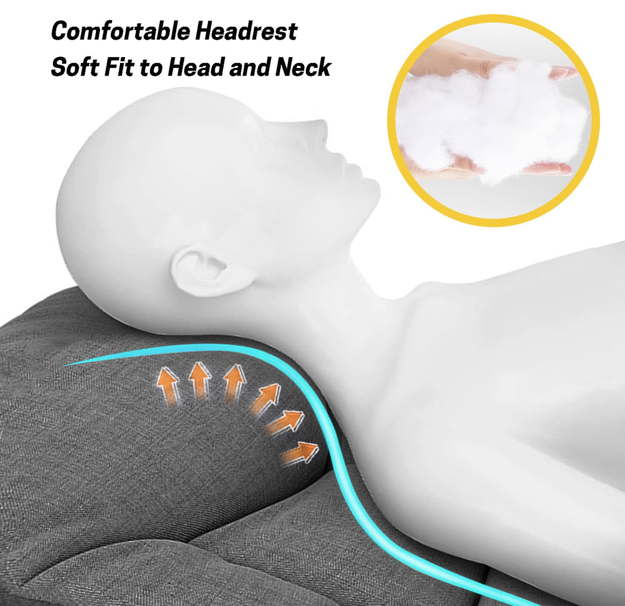 ATORPOK Camping Cot for Adults with Cushion and Pillow, Portable Folding Bed for Sleeping, Lightweight Tent cot with Carry Bag Supports 450 lbs (Grey) ATORPOK