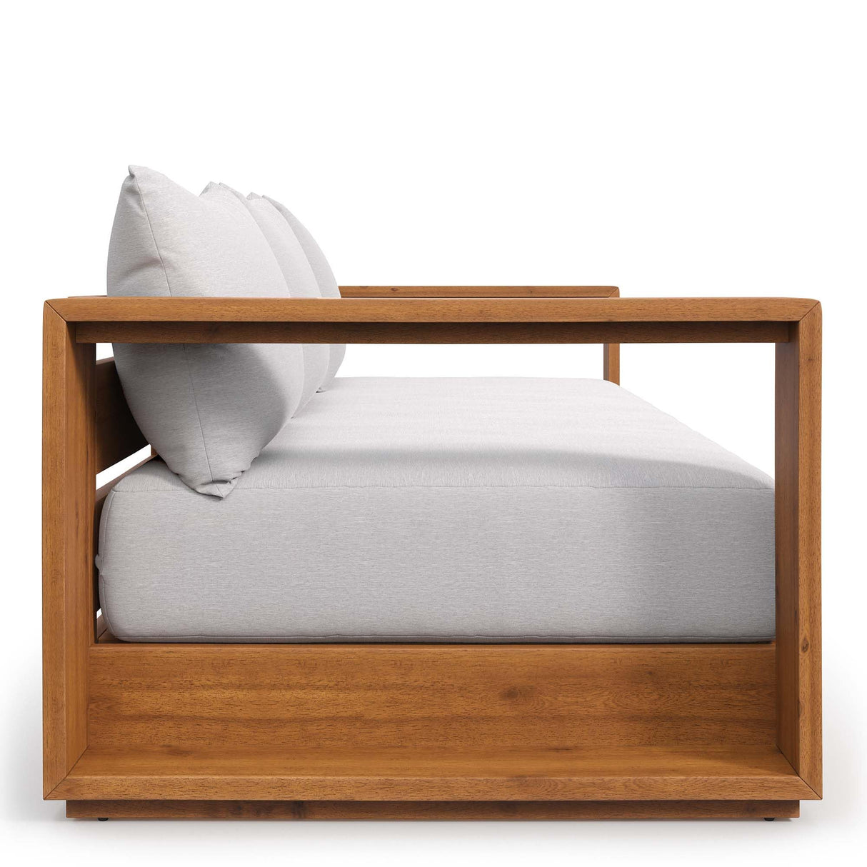 Modway Tahoe Acacia Wood Outdoor Patio Sofa in Natural Light Gray with Weather-Resistant Cushions - Ideal as a Porch Couch or Sunroom Sofa Modway