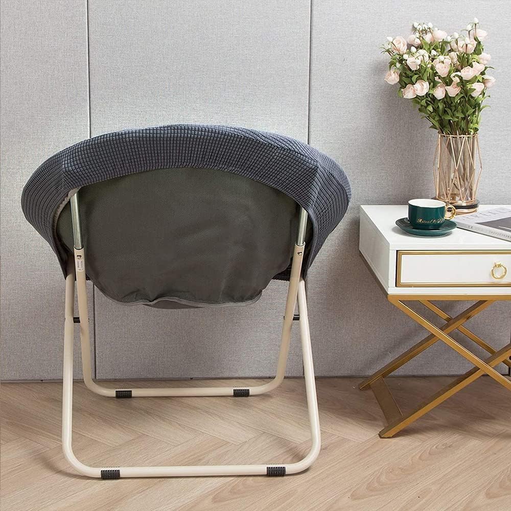 Aunite Jacquard Round Saucer Chair Cover, Stretch Moon Chair slipcover, Spandex Leisure papasan Seat Cover for Outdoor Camping Patio Fishing (Yellow,M) Aunite