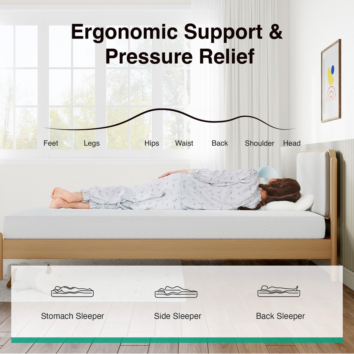 Novilla 8 Inch Queen Size Mattress, Queen Memory Foam Mattress with Breathable Comfort & High-Density Support Foam for Pressure Relief & Comfortable Sleep, Mattresses in a Box with Edge Support Novilla