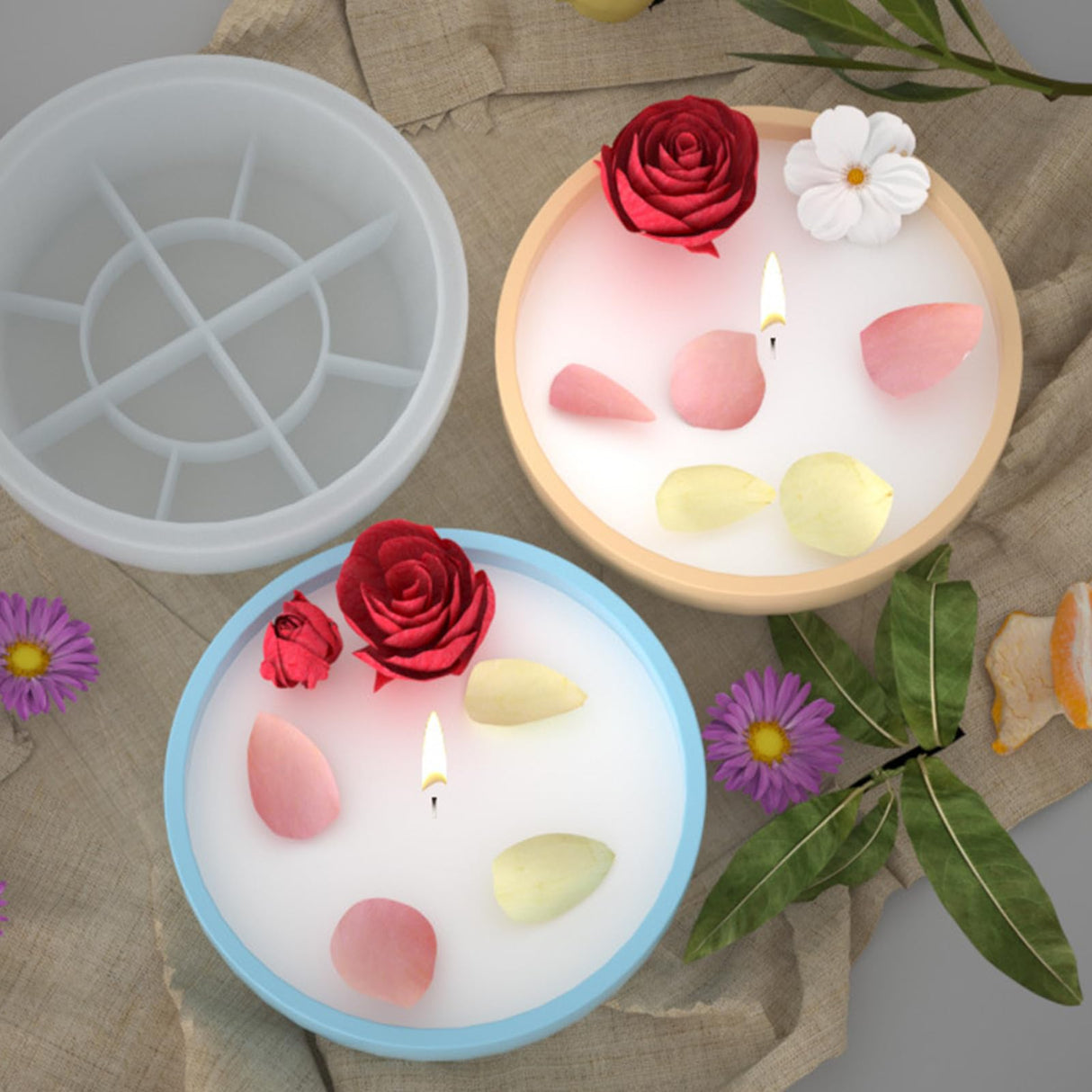 Big Round Bowl Resin Mold 8.2in Large Silicone Container Epoxy Resin Concrete Mold Candle Holder Trinket Box Mold Succulent Plant Pot Bathroom Vanity Tray Mold Storage Craft Making Decoration japleed