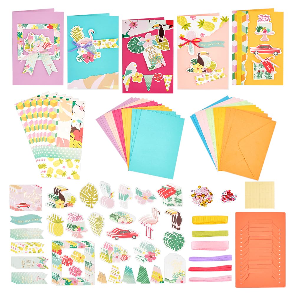 AHANDMAKER Handmade DIY Greeting Card Kits 15 Blank Cards 15 Colorful Envelopes DIY Greeting Card Making Kit Giftable DIY Greeting Card for Teachers' Day Thanksgiving Christmas Birthday AHANDMAKER