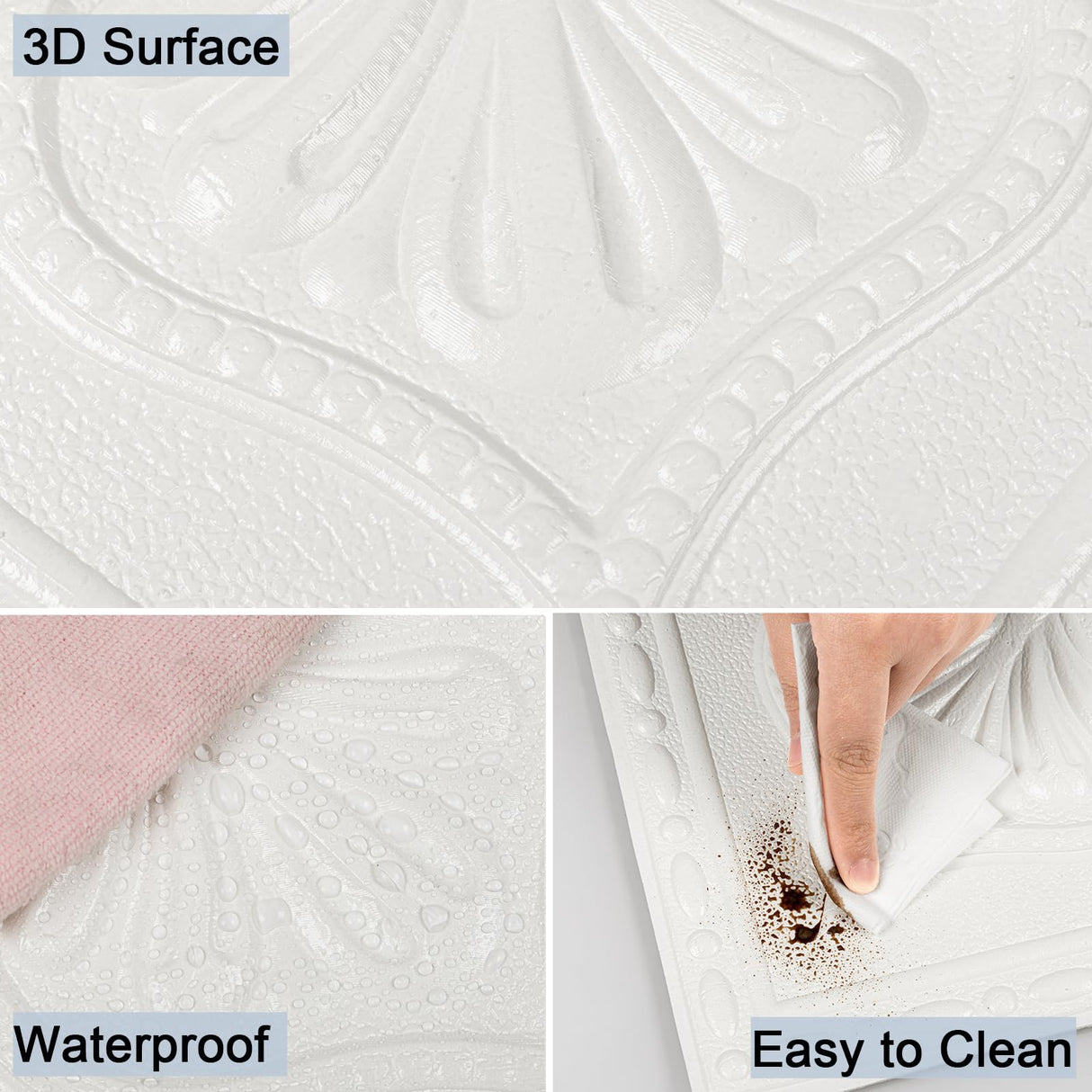 Ceiling Tiles, Ceiling Tiles Peel and Stick Foam, 32 Pcs, Covered 42 Sq.Ft, 3D Wall Panels Peel and Stick, Easy to Install and Cut for Ceiling and Interior Wall Decor, Plain WhiteοΌ13.8 x 13.8 inchοΌ Dureidos