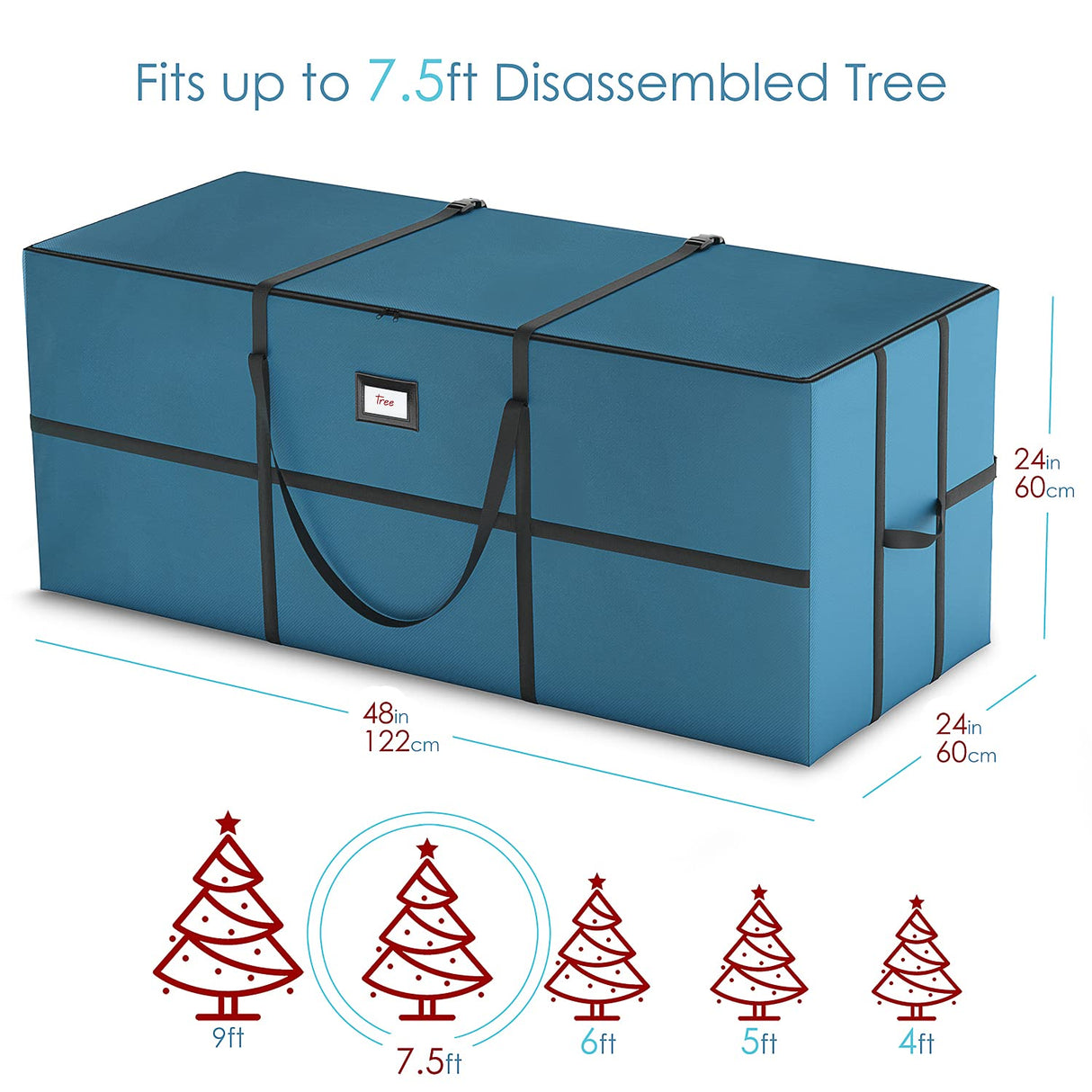 Hearth & Harbor Christmas Tree Storage Bag - Fit Upto 7.5 ft Holiday Trees - Extra Wide Christmas Tree Storage Box Container Made from Durable Oxoford 600D Waterproof Fabric with Handles & Dual Zipper Hearth & Harbor