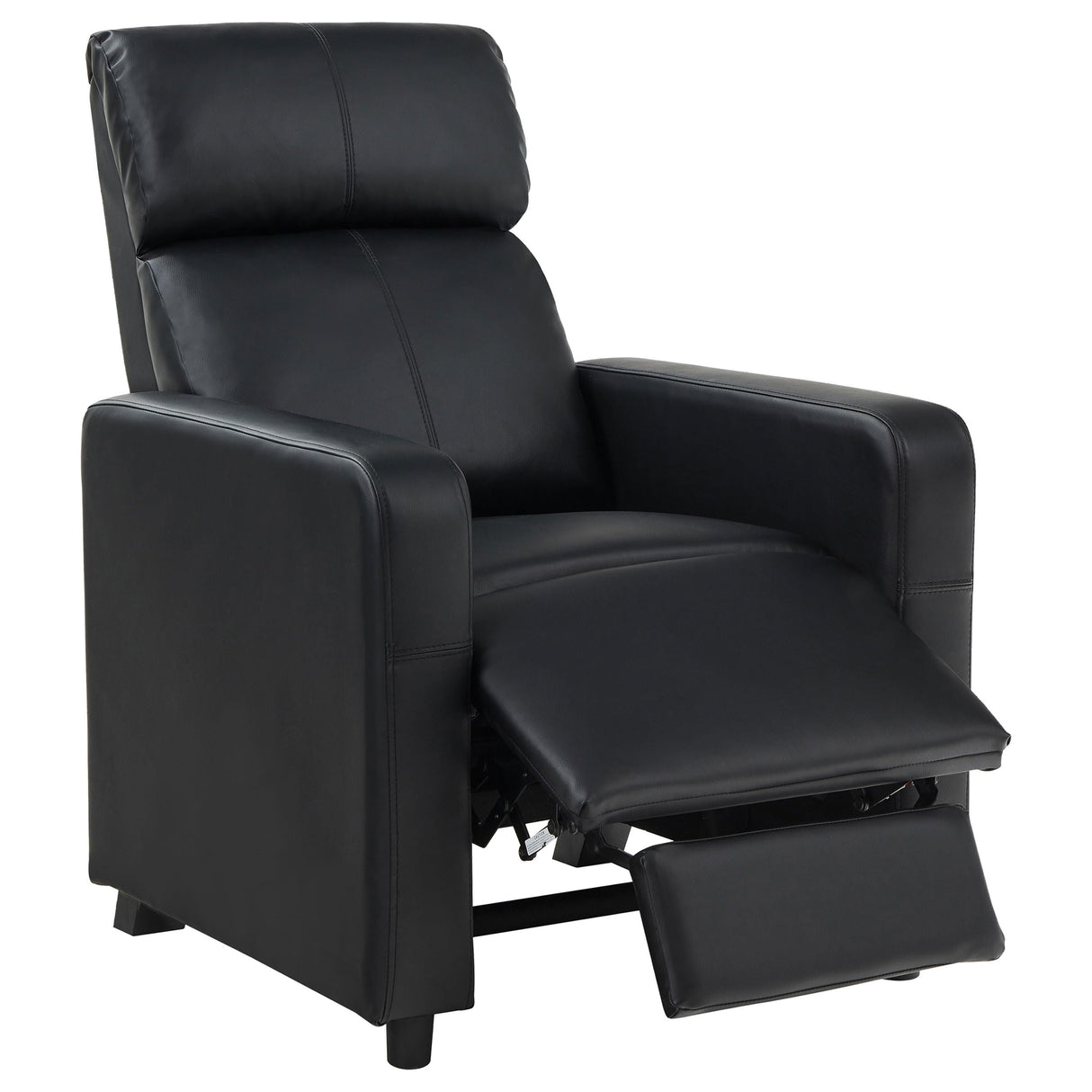 Coaster Home Furnishings - Toohey - Leatherette Upholstered Push Back Recliner Chair with Plush Headrests, Padded Armrests, and Pocket Coil Cushions - Living Room - 30-Inch - Black - 600181 Coaster Fine Furniture