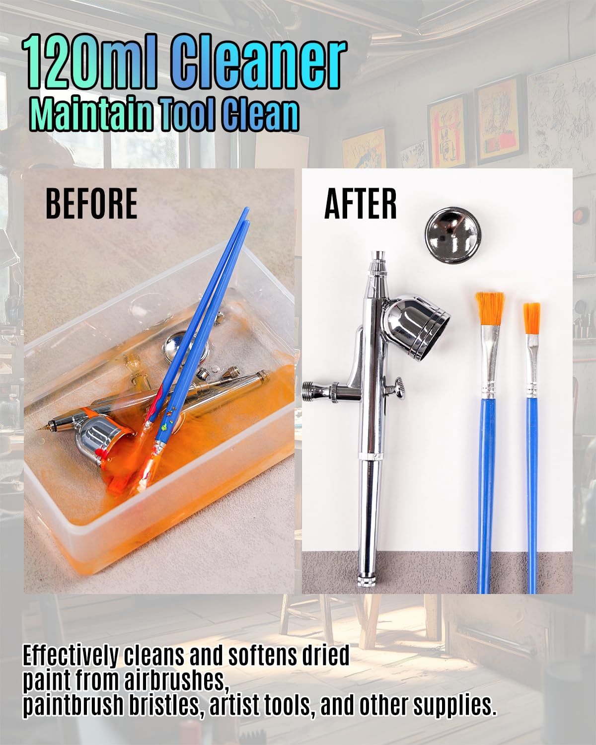 Roizefar Airbrush Paint, 36 Colors with 4.05 Fl Oz Thinner & 4.05 Fl Oz Cleaner, Water-Based Air Brush Paints Acrylic Ready to Spray, Includes Iridescent, Metallic, Neon, Classic Colors, 20ml/Bottle Roizefar