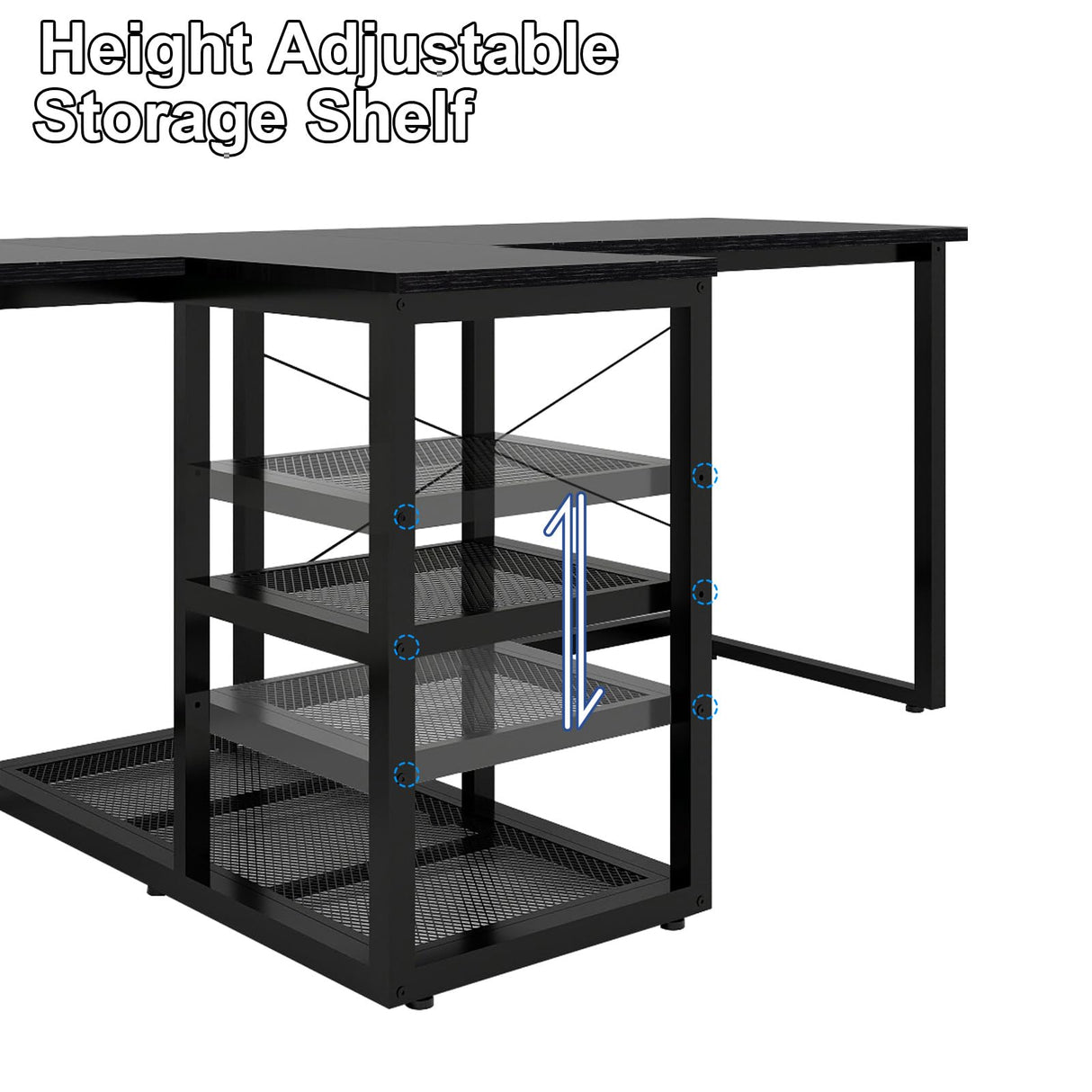 Natwind Two Person Desk with Storage Shelves, 92.5" Double Computer Desk with PC case Stand for Home Office, Home Craft Table Workstation, Heat Press Table, Long Gaming Desk,Black Natwind