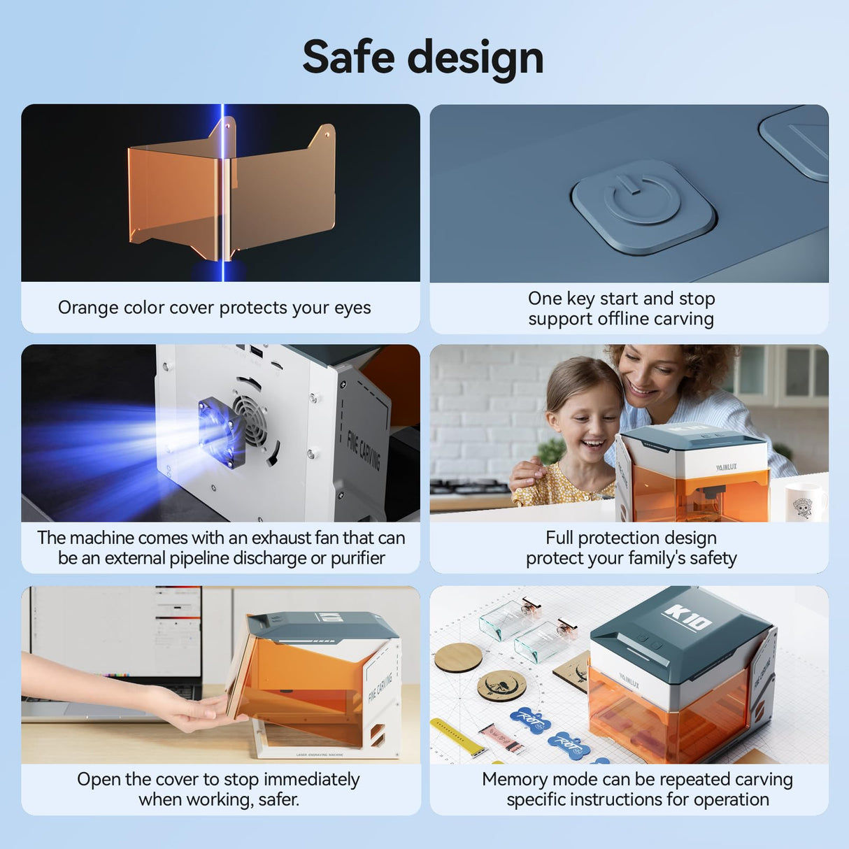 WAINLUX K10 3W Laser Engraver Machine, Mini Laser Engraving Machine for Wood Leather Silicone Paper Glass Acrylic Cloth, Grabadora Láser, Engraver Laser Class1 WAINLUXPRO