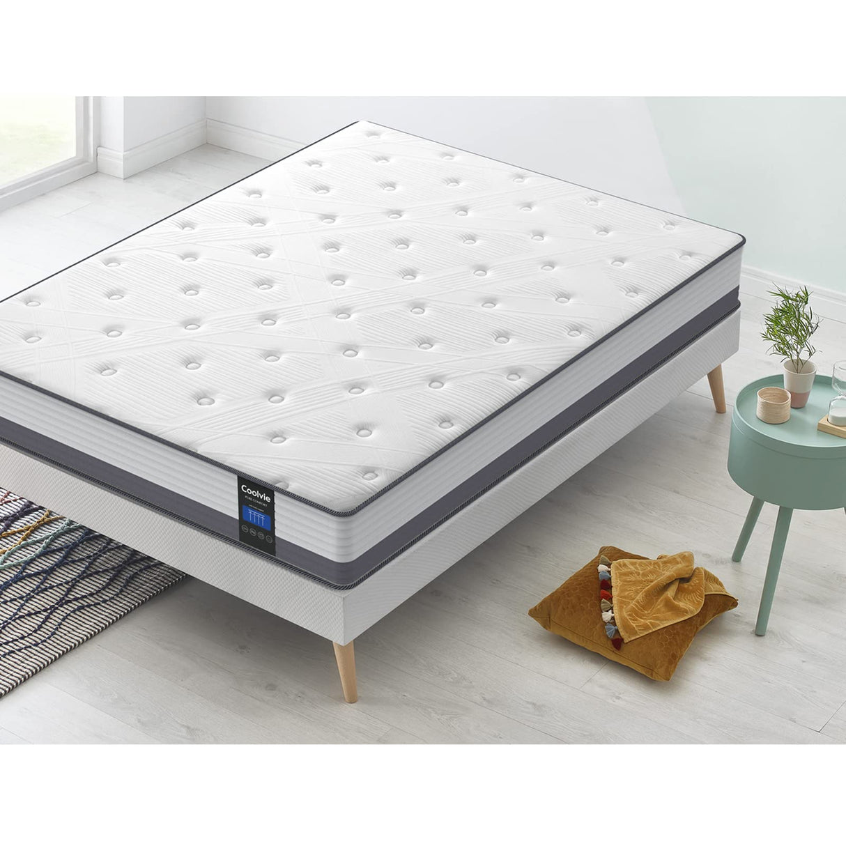 Coolvie 10 Inch Twin Mattress, Twin Size Hybrid Mattress Built in Pocketed Coils and Gel Memory Foam Layer, Low Motion Transfer & Breathable Twin Mattress in A Box Coolvie