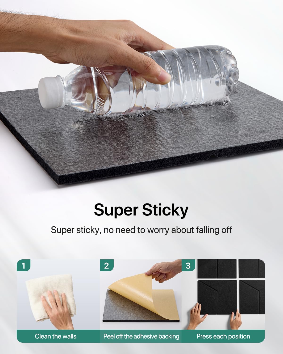 Soundsbay Sound Proof Foam Panels for Walls, 12 Pack Soundproof Wall Panels Self Adhesive, High Density Sound Proofing Panels for Walls, Home Studio, Living Room 12" X 10" X 0.4" Y-Line Black Soundsbay