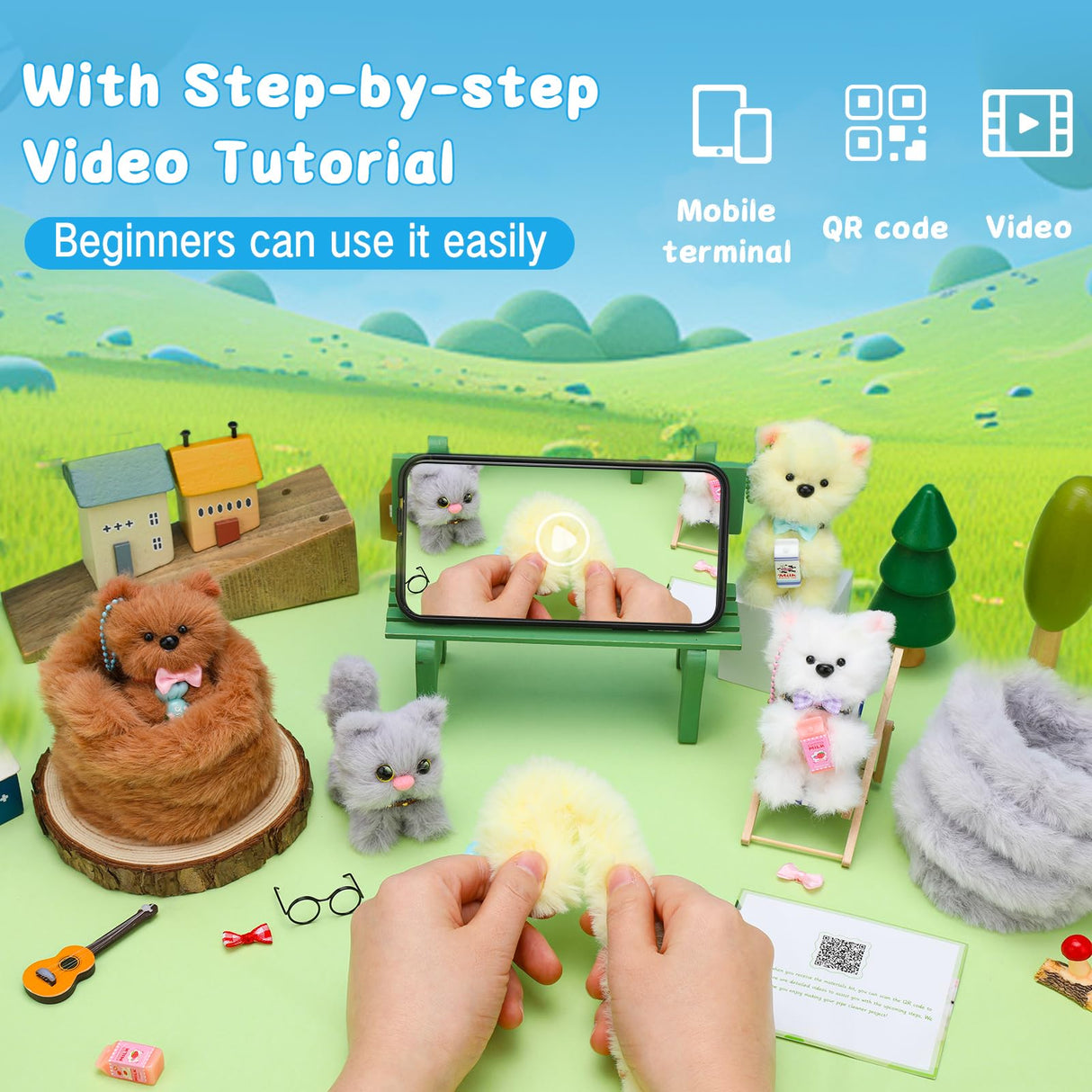 ZXIIXZ 104 Pcs Extra Thick Pipe Cleaners Craft, 14 Pcs 39.37 Inch Thick Pipe Cleaners, Cute Large Plush Pipe Cleaner Supplies Kit for DIY Arts Craft Decorations ZXIIXZ