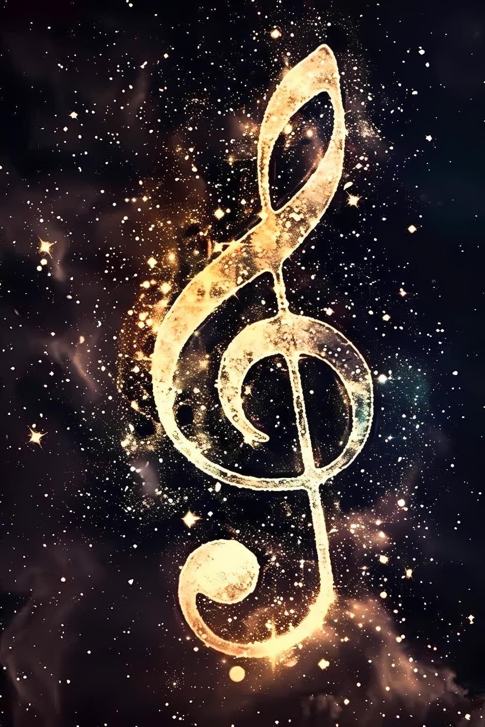 JOEAUEN 5D Music Diamond Art Painting Kits for Adults, Musical Note in The Galaxy Diamond Dots Paintings for Home Wall Decor Gifts 8x12 inch JOEAUEN