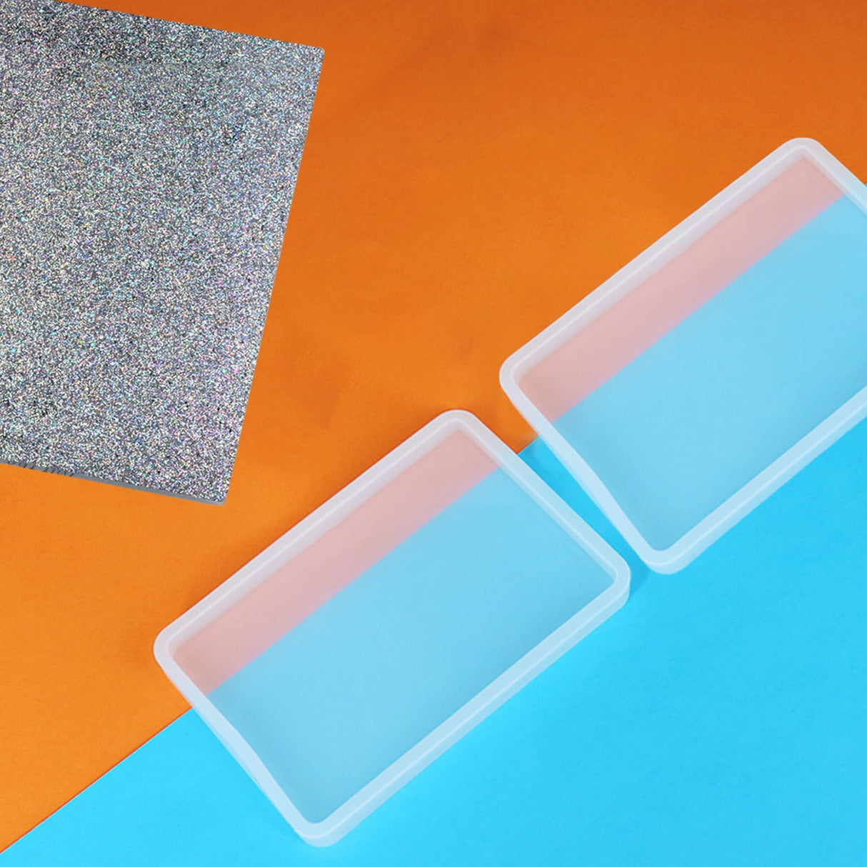 2pcs 7x5 inch Resin Tray Molds, Rectangle Silicone Molds, Flat Concrete Molds Resin Epoxy Silicone Board Molds for Resin Epoxy DIY SXYYDSG