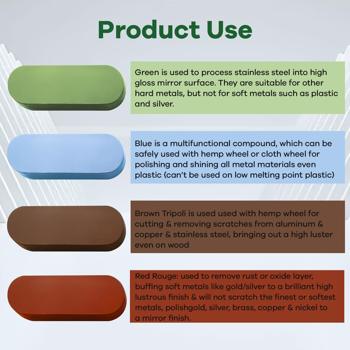 Brown Tripoli Polishing Compound for Buffing Wheel - Buffing Compound for Aluminum & Stainless Steel & Wood(1 Oz/Brown) WENESTR