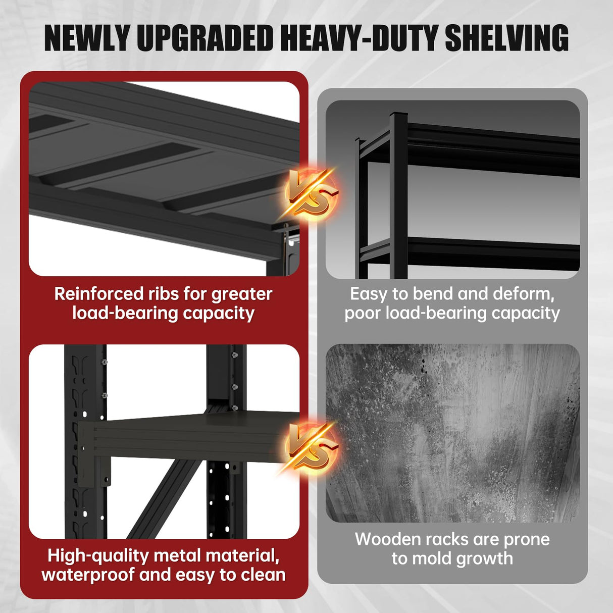 IYANEN 60" W Storage Shelves Heavy Duty, 4 Tier Metal Garage Shelving Units, 5000LBS Heavy Duty Adjustable Shelf, Garage Storage Rack, Industrial Shelving for Shop, Warehouse,60" W x 24" D x 79" H IYANEN