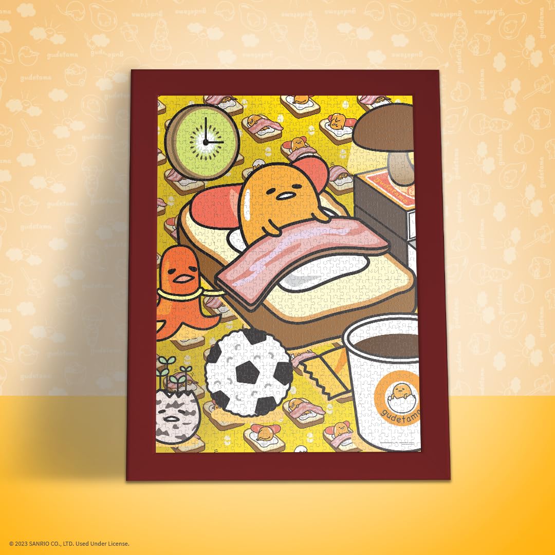 Gudetama “Work from Bed” 1000 Piece Jigsaw Puzzle | Collectible Anime Puzzle Artwork Featuring Sanrio’s Gudetama | Officially-Licensed Gudetama Puzzle & Merchandise USAOPOLY