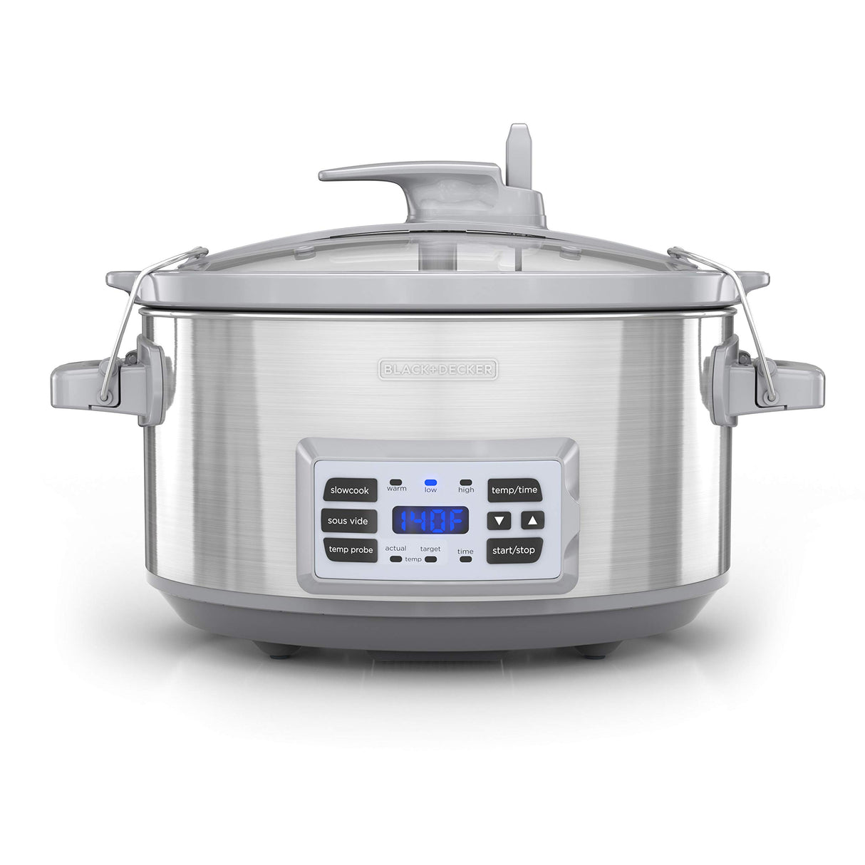 BLACK+DECKER 7-Quart Digital Slow Cooker, SCD7007SSD, Temperature Probe, Sous-Vide, Locking Lid, Removable Stoneware Crock BLACK+DECKER