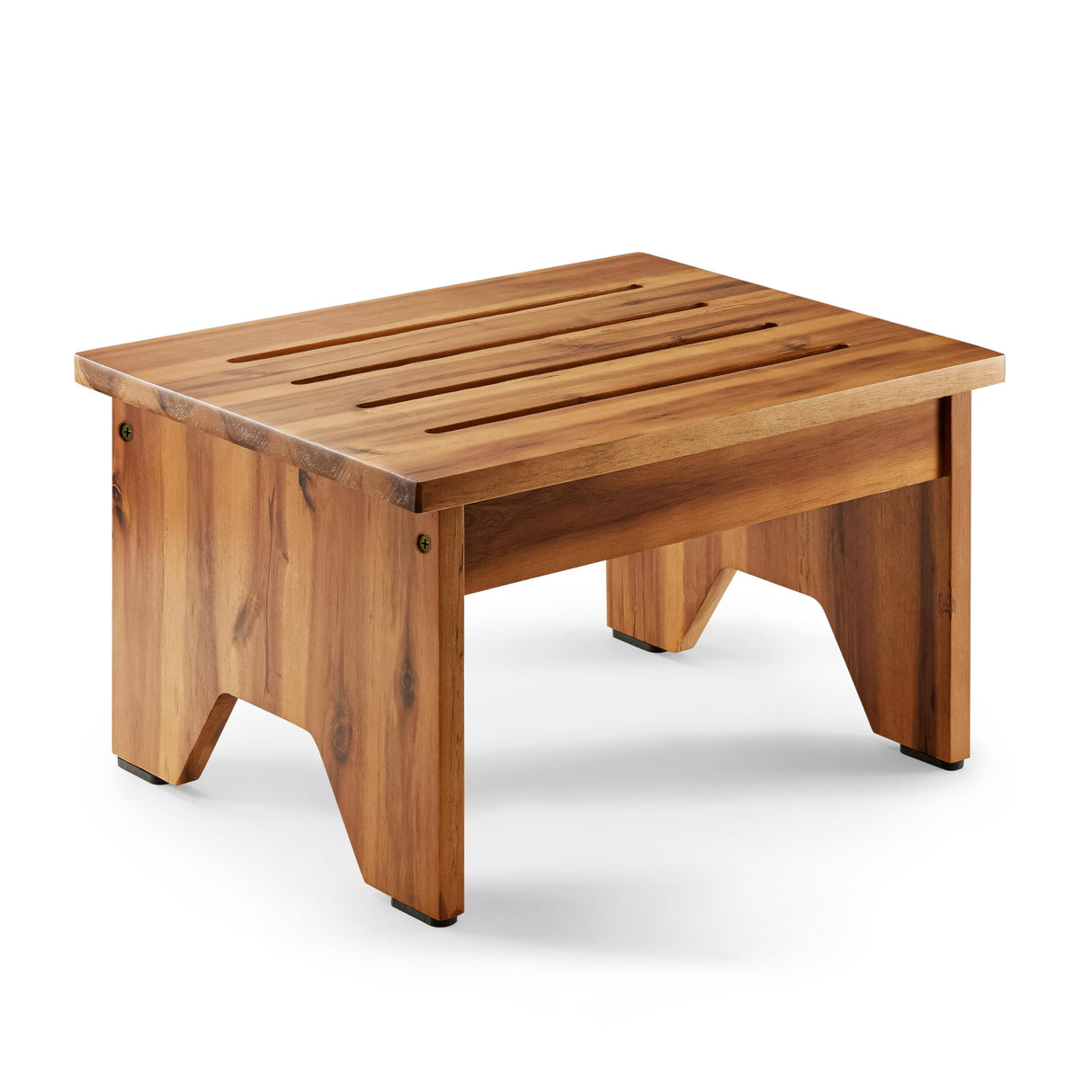 Holana 9" Acacia Wood One Step Stool for Adults - 300 Lbs Wooden Step Stools Heavy Duty for High Bed Riser, Bathroom, Bedroom - Small Stepping Stool for Elderly, Seniors, Kids, Handicap Use Indoor HOLANA