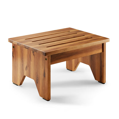 Holana 9" Acacia Wood One Step Stool for Adults - 300 Lbs Wooden Step Stools Heavy Duty for High Bed Riser, Bathroom, Bedroom - Small Stepping Stool for Elderly, Seniors, Kids, Handicap Use Indoor